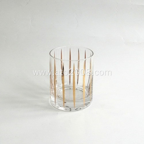 Glass Tumbler With Gold Decal